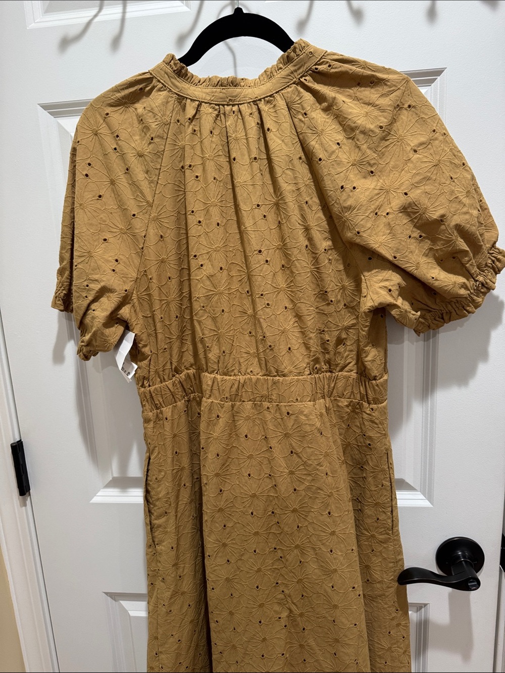 Lost + Wander Mustard Eyelet Midi Dress - Picture 7 of 10